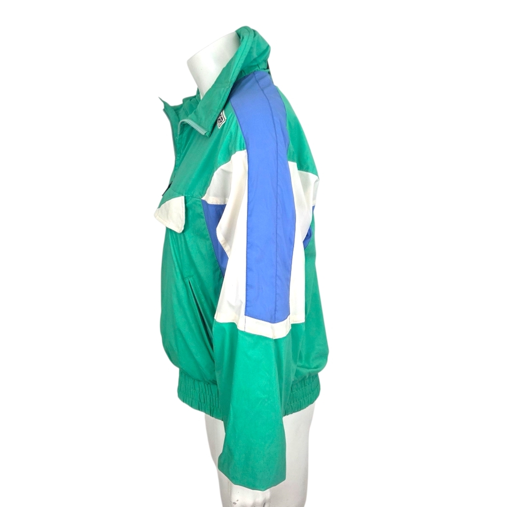 Vintage 80s 90s Colorblock Windbreaker Ski Snow Jacket Half Zip Anorak Womens 12 - Picture 2 of 15